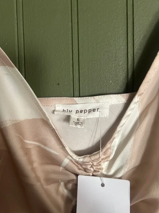 Blu Pepper Blush and White Maxi Slip Dress - Picture 4 of 4